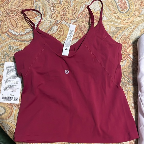 Women's Lululemon Size 6 Align NWT Waist Length Berry Pink Cami C/D Cup - Picture 2 of 5